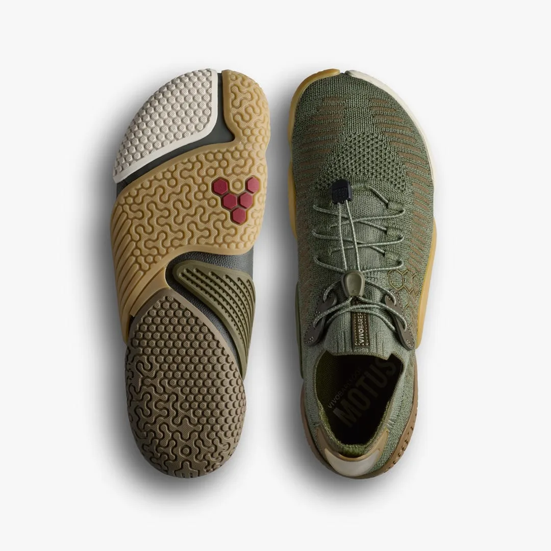 Кроссовки Vivobarefoot Motus Flex Natural — мужская модель, мшисто-зелёный, фото 2