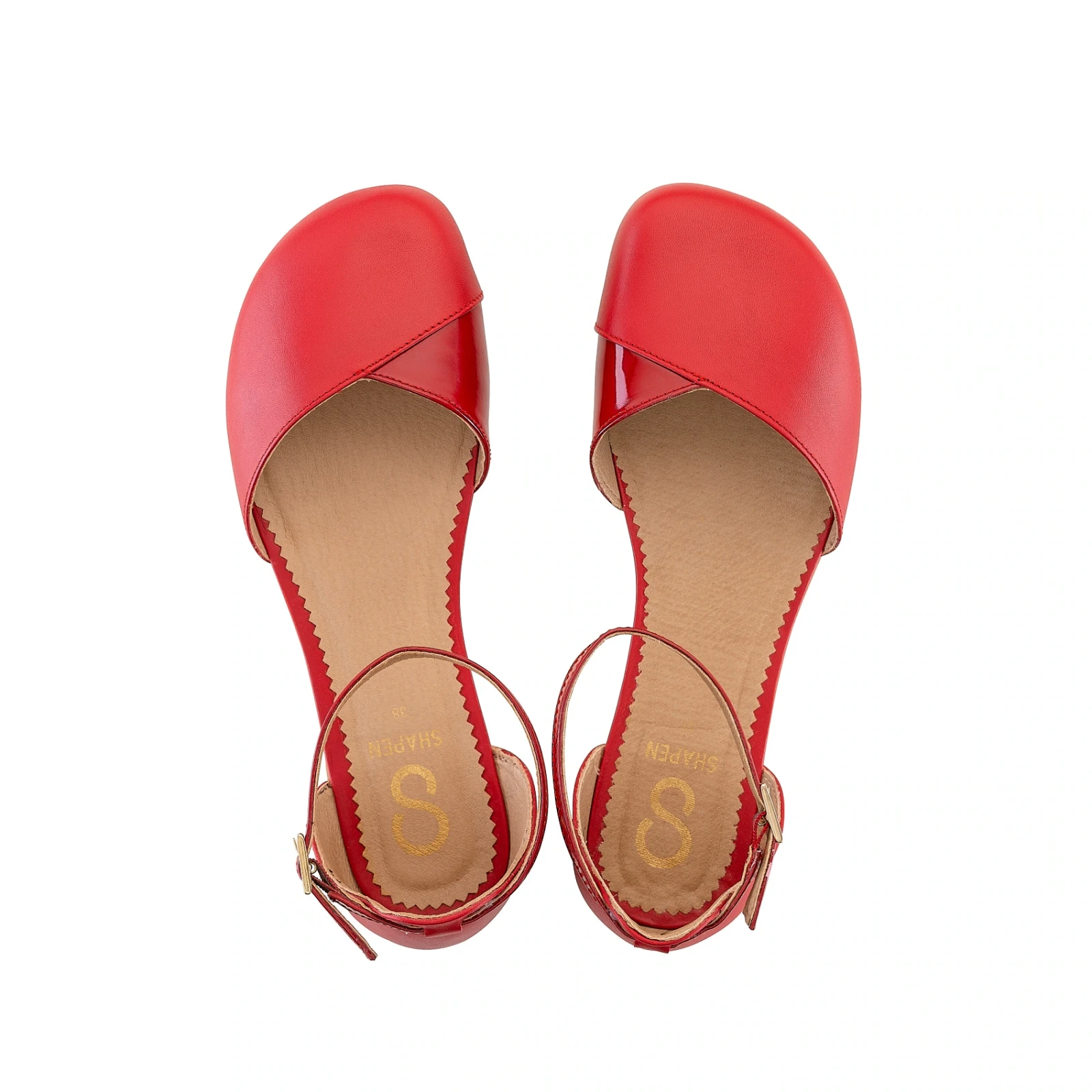Босоногие сандалии Shapen POPPY — вишнёвый · широкая колодка, фото 8